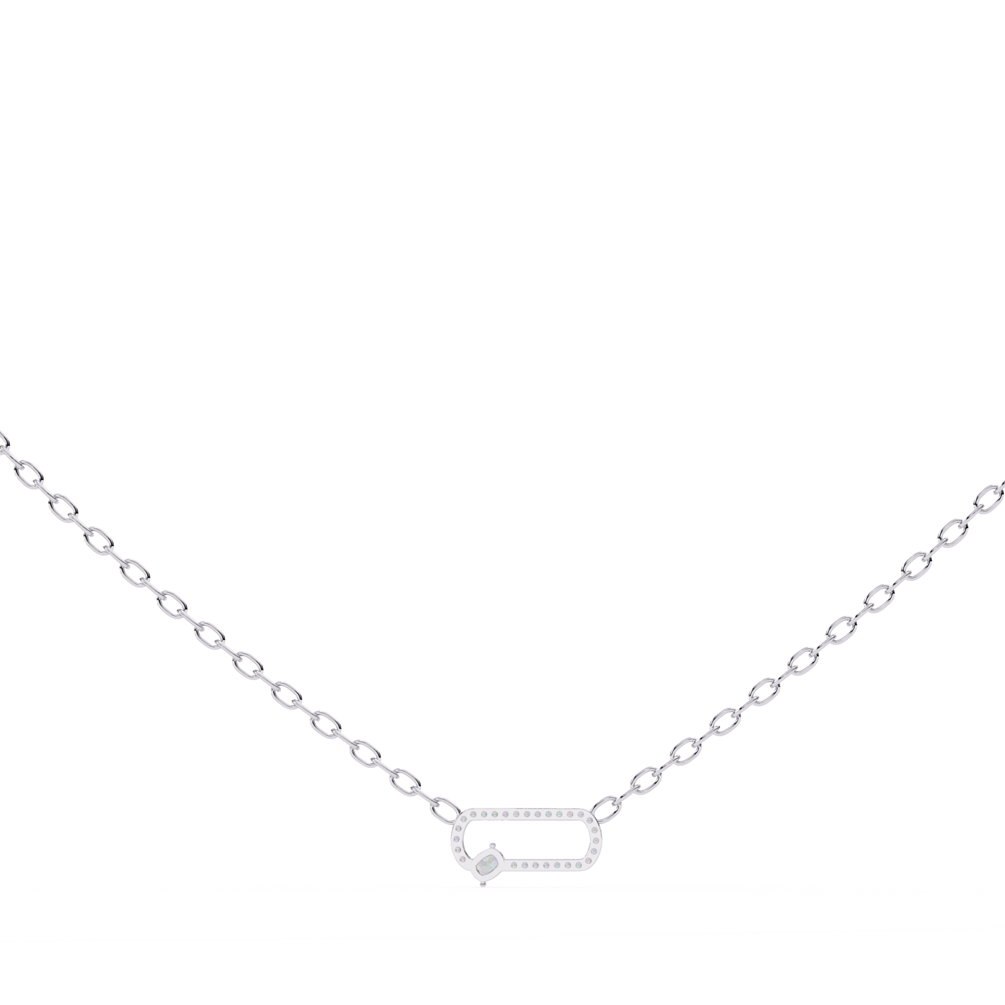 Solitairekart 0.36ct Natural Diamond Geometric Link Pendant-HI Color, VS-SI Clarity